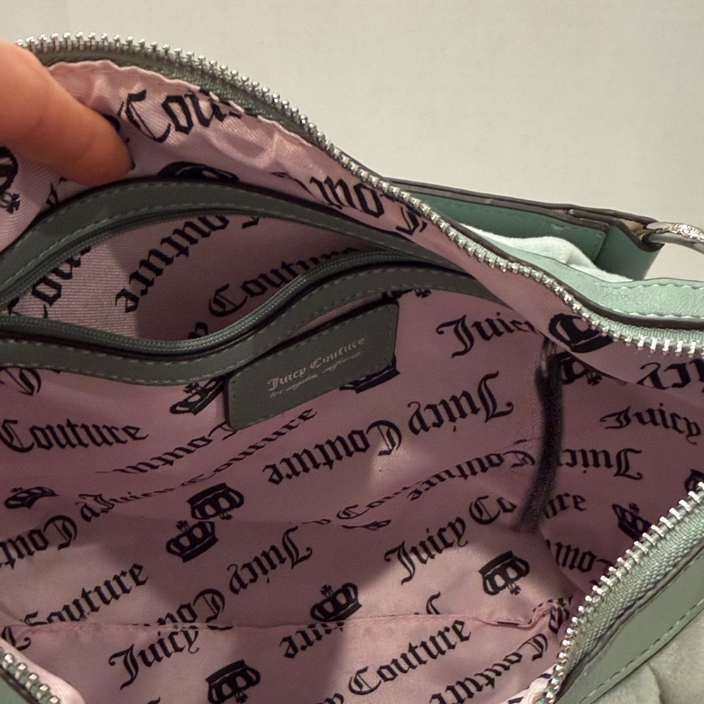 Juicy Couture Sage Green Rhinestone Heart Hobo Bag NWT - Picture 7 of 8